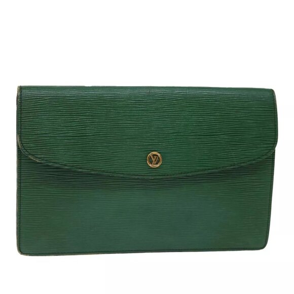 LOUIS VUITTON Epi Montaigne 27 Clutch Bag Green - Picture 1 of 16